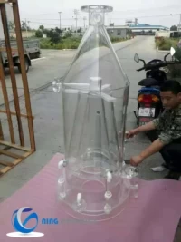 Transparent PMMA Tube with Lid, Base, Cover, Flange