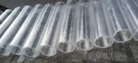 Transparent PMMA Tube with Lid, Base, Cover, Flange